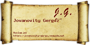 Jovanovity Gergő névjegykártya